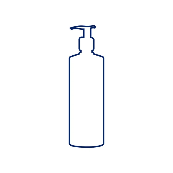 Gel, skum eller flytande tvål. Tvålpump Pump plastflaska silhouet — Stock vektor