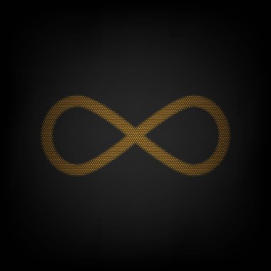 Sınırsız sembol çizimi. Karanlıktaki küçük turuncu ampulün ızgarası gibi simge.