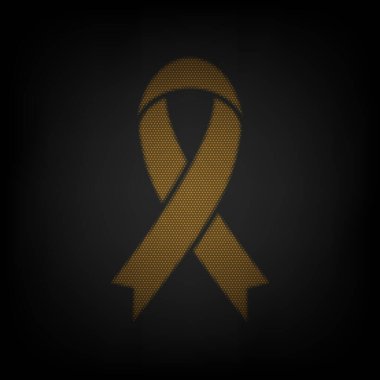 Siyah farkındalık şeridi işareti. Karanlıktaki küçük turuncu ampulün ızgarası gibi simge.