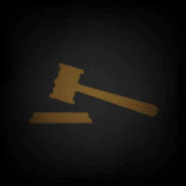 Adalet çekici işareti. Karanlıktaki küçük turuncu ampulün ızgarası gibi simge.