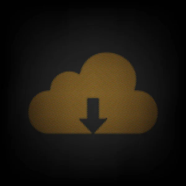 Zeichen Für Cloud Technologie Ikone Als Gitter Aus Kleinen Orangen — Stockvektor