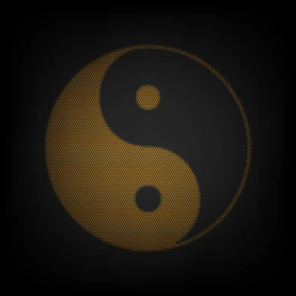 Ying Yang Simbol Armoniei Echilibrului Icoana Grilă Bec Portocaliu Mic — Vector de stoc