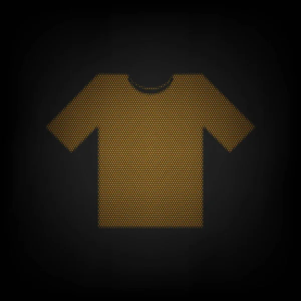 T恤标志图解 图标是黑暗中橙色小灯泡的网格 — 图库矢量图片