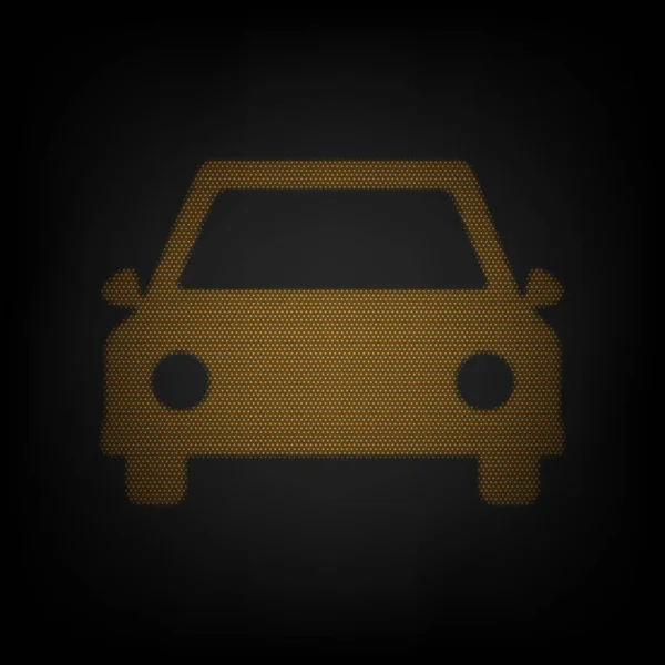 Illustration Signe Voiture Icône Comme Grille Petite Ampoule Orange Dans — Image vectorielle