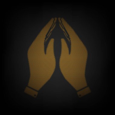 El resmi çizimi. Dua sembolü. Karanlıktaki küçük turuncu ampulün ızgarası gibi simge.