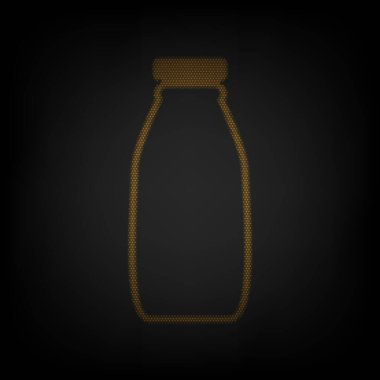 Süt şişesi tabelası. Karanlıktaki küçük turuncu ampulün ızgarası gibi simge.