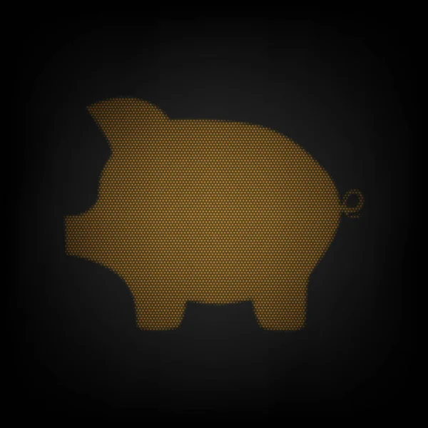Schwein Geld Bank Zeichen Ikone Als Gitter Aus Kleinen Orangen — Stockvektor