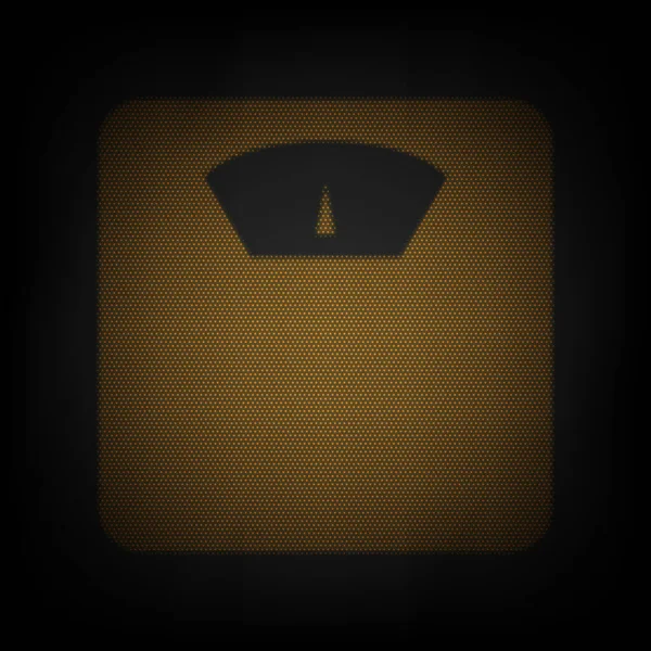Знак Шкалы Ванной Икона Виде Сетки Маленькой Оранжевой Лампочки Темноте — стоковый вектор