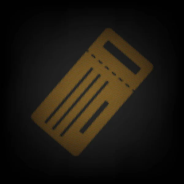 车票简单的标志 图标是黑暗中橙色小灯泡的网格 — 图库矢量图片