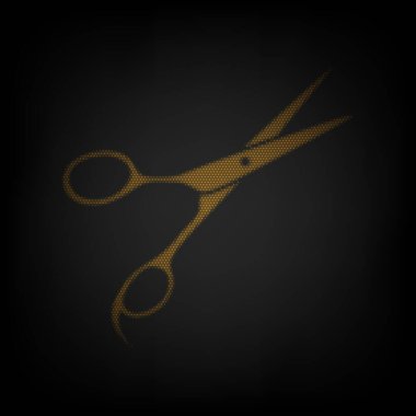 Saç kesme makası işareti. Karanlıktaki küçük turuncu ampulün ızgarası gibi simge.