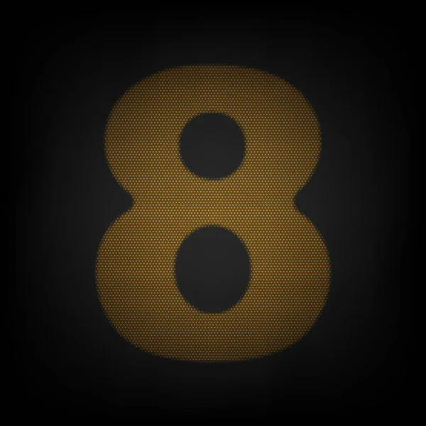 8号标志设计模板元素 图标是黑暗中橙色小灯泡的网格 — 图库矢量图片