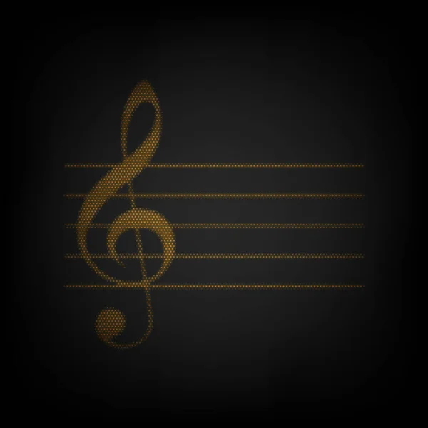 Musique Violon Clef Signe Clef Icône Comme Grille Petite Ampoule — Image vectorielle