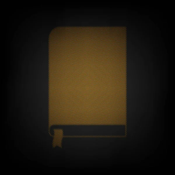 Книжный Знак Икона Виде Сетки Маленькой Оранжевой Лампочки Темноте — стоковый вектор