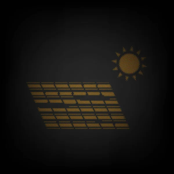 Panneau Énergie Solaire Eco Tendance Concept Signe Icône Comme Grille — Image vectorielle