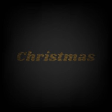 Noel tebrik sloganı. Karanlıktaki küçük turuncu ampulün ızgarası gibi simge.