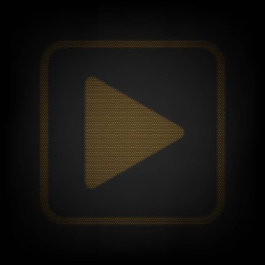 Simgeyi çal. Karanlıktaki küçük turuncu ampulün ızgarası gibi simge.