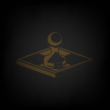 Satranç figürleri işaret. Karanlıktaki küçük turuncu ampulün ızgarası gibi simge.