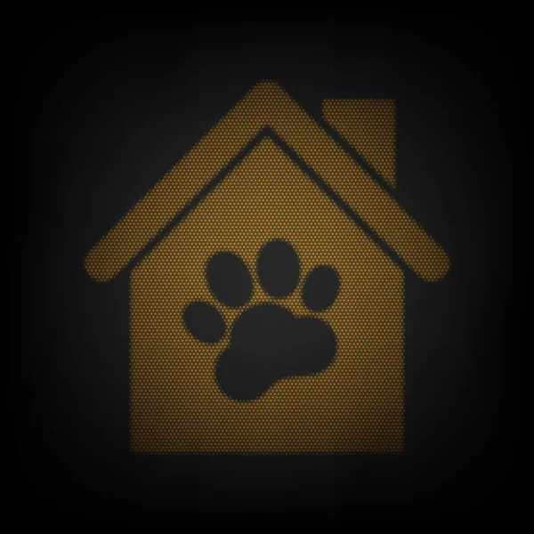 Evcil Hayvan Dükkanı Depo Binası Tabelaları Karanlıktaki Küçük Turuncu Ampulün — Stok Vektör