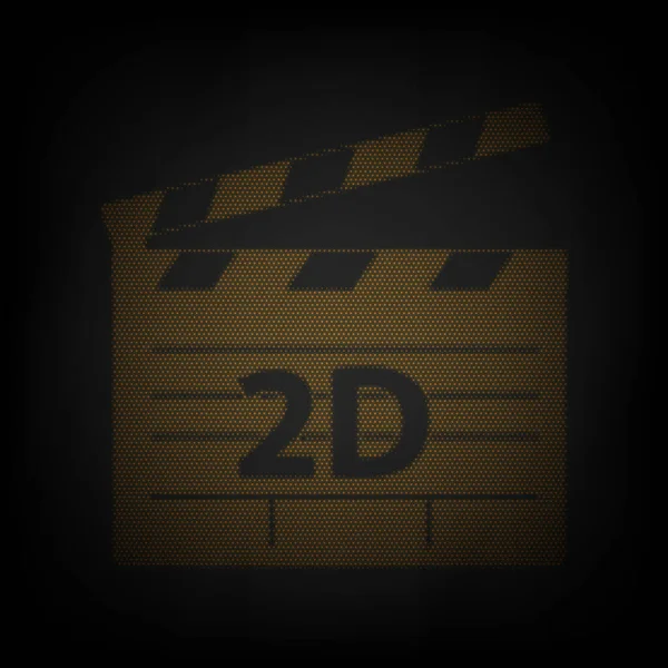 Film Tabelası Karanlıktaki Küçük Turuncu Ampulün Izgarası Gibi Simge — Stok Vektör