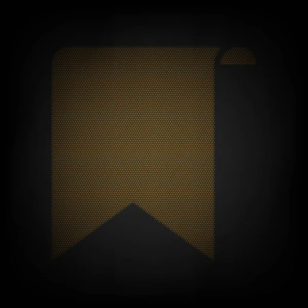 Закладка Знак Икона Виде Сетки Маленькой Оранжевой Лампочки Темноте — стоковый вектор