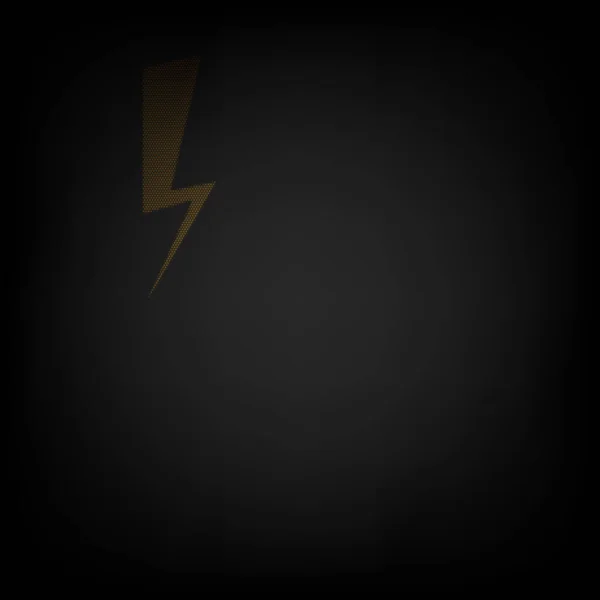Şimşek Simgesi Işareti Karanlıktaki Küçük Turuncu Ampulün Izgarası Gibi Simge — Stok Vektör