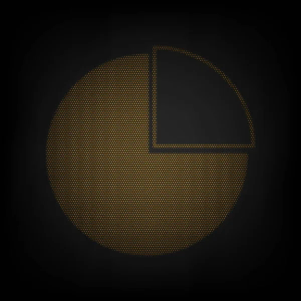 Знак Диаграммы Икона Виде Сетки Маленькой Оранжевой Лампочки Темноте — стоковый вектор