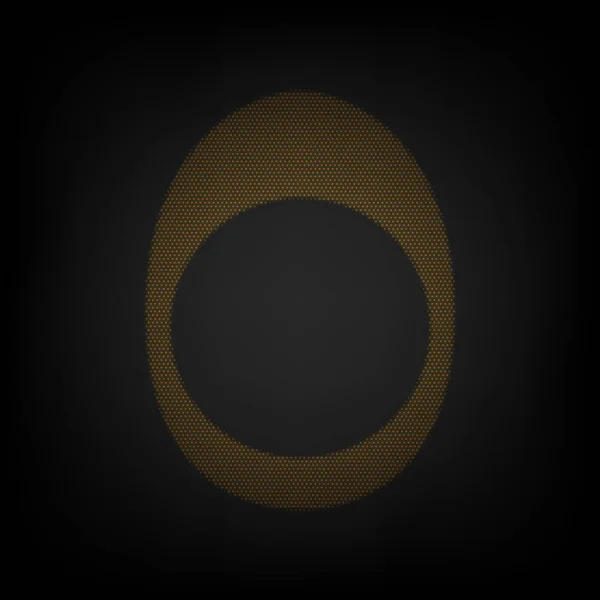 Yumurta Sarısı Karanlıktaki Küçük Turuncu Ampulün Izgarası Gibi Simge — Stok Vektör