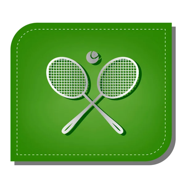 Deux Raquettes Tennis Avec Panneau Bille Icône Ligne Dégradé Argent — Image vectorielle