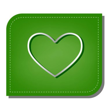 Kravat işareti. Yeşil yapraklı, koyu yeşil gölgeli gümüş çizgi simgesi.