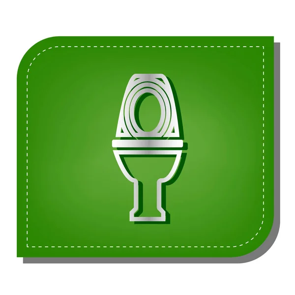 Toilettenschilder Silberne Gradientenlinie Mit Dunkelgrünem Schatten Ökologisch Geflickten Grünen Blatt — Stockvektor