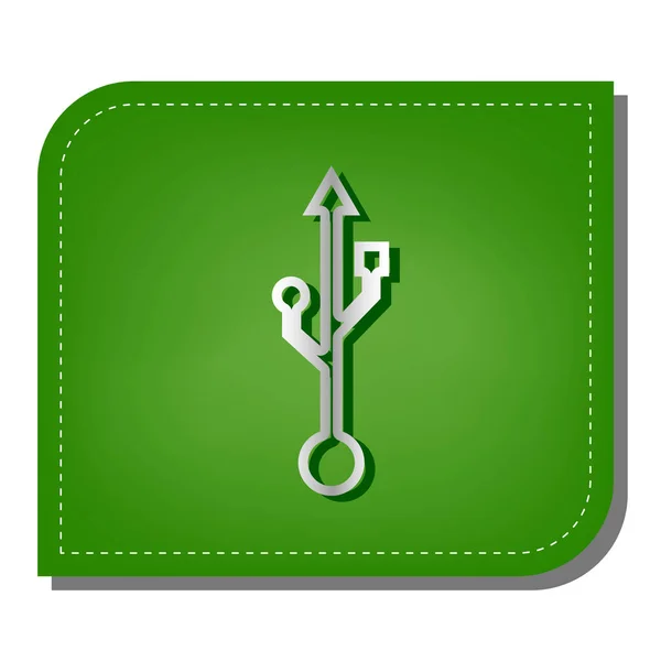 Иллюстрация Знака Иконка Серебряной Градиентной Линии Тёмно Зелёной Тенью Экологически — стоковый вектор
