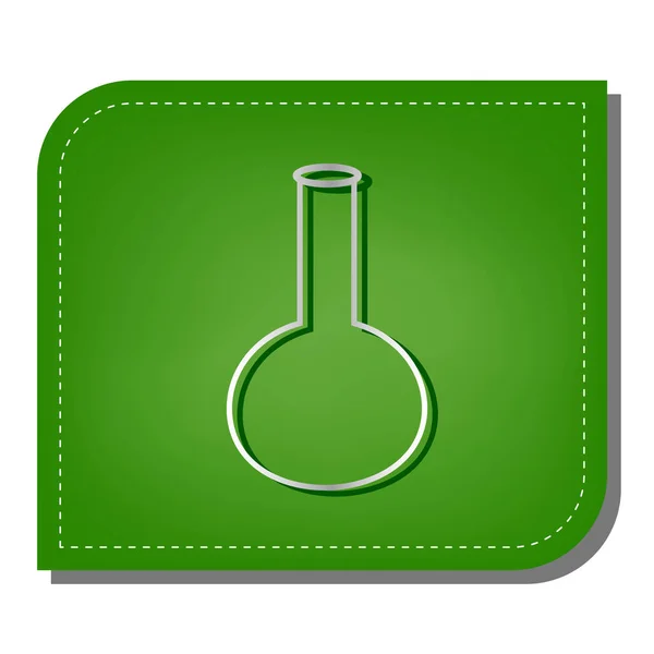 Тубус Лабораторний Скляний Знак Срібна Піктограма Лінії Градієнта Темно Зеленою — стоковий вектор