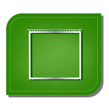 Perde işareti. Yeşil yapraklı, koyu yeşil gölgeli gümüş çizgi simgesi.