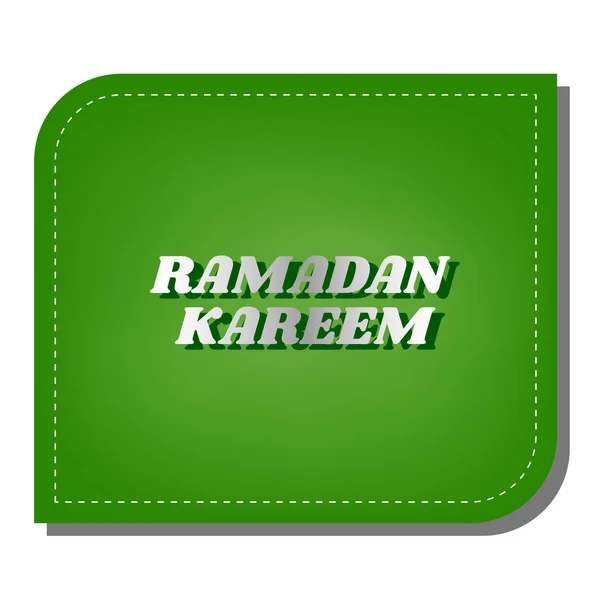 Salut Ramadan Kareem Icône Ligne Dégradé Argent Avec Ombre Vert — Image vectorielle