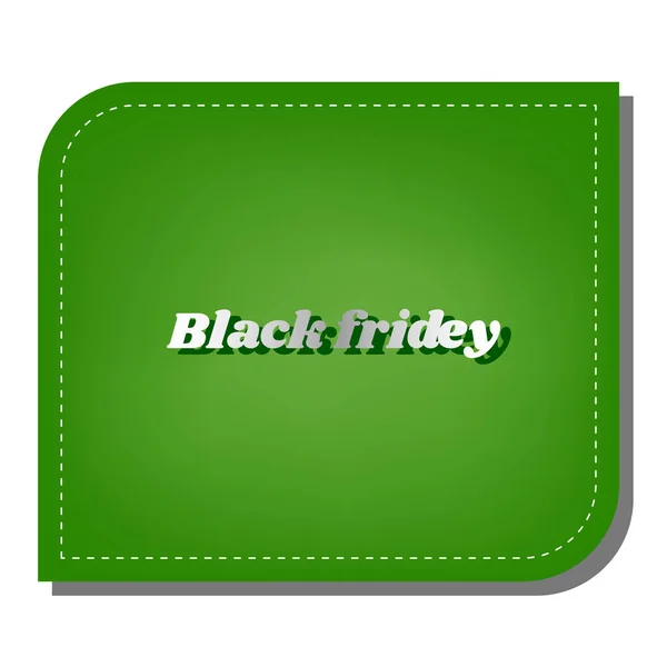 Black Friday Slogan Silver Gradient Line Icon Dark Green Shadow — Stock Vector
