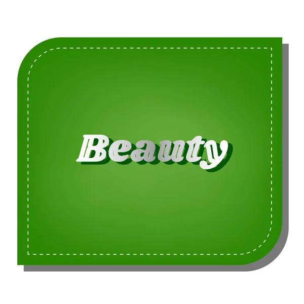 Μήνυμα Ομορφιάς Ασημένια Γραμμή Κλίση Εικονίδιο Σκούρο Πράσινο Σκιά Οικολογικό — Διανυσματικό Αρχείο