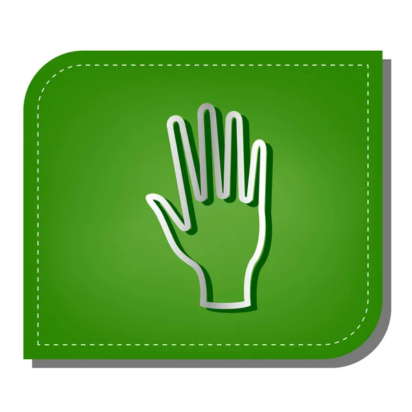 Čisté Ruce Stříbrný Gradient Čára Ikona Tmavě Zeleným Stínem Ekologických — Stockový vektor