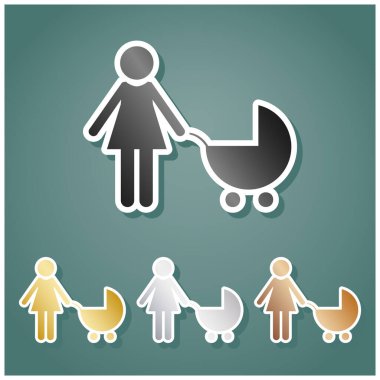 Aile tabelaları. Gri, altın, gümüş ve bronz renkli metalik simgeler seti. Beyaz çizgili ve Viridan arka planında gölgeli..