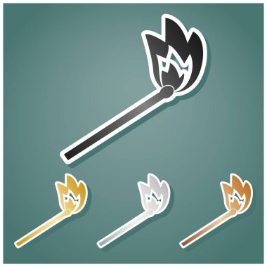 Eşleşme işareti illüstrasyonu. Gri, altın, gümüş ve bronz renkli metalik simgeler seti. Beyaz çizgili ve Viridan arka planında gölgeli..