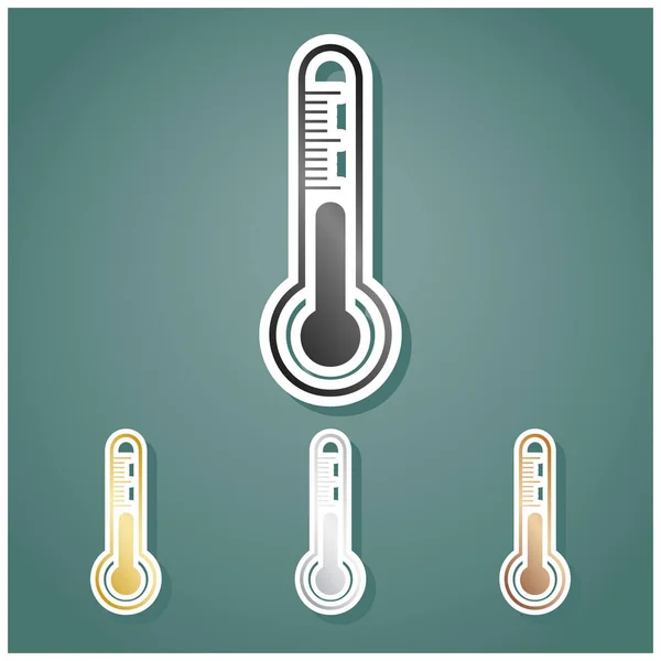 Вивіска Термометра Метеорологічної Діагностики Набір Металевих Іконок Сірим Золотим Срібним — стоковий вектор