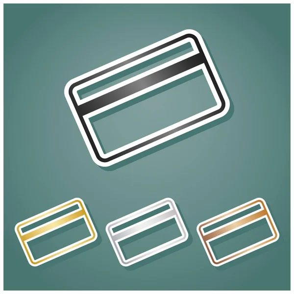 Tarjeta Crédito Para Descargar Set Iconos Metálicos Con Gradiente Gris — Vector de stock