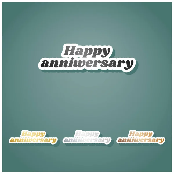 Buon Compleanno Slogan Set Icone Metalliche Con Gradiente Grigio Oro — Vettoriale Stock