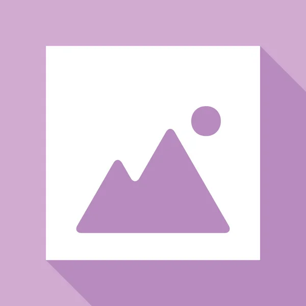 画像のサインイラスト 紫色の背景に長い影の白いアイコン — ストックベクタ