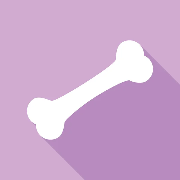 Illustration Knochenzeichen Weiße Ikone Mit Langem Schatten Auf Violettem Hintergrund — Stockvektor