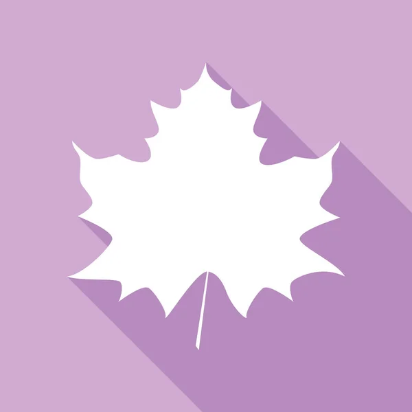 Знак Кленового Листа Белая Икона Длинной Тенью Фиолетовом Фоне — стоковый вектор