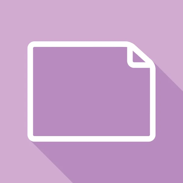 Ілюстрація Горизонтального Знаку Документа Біла Ікона Довгою Тінь Фіолетовому Фоні — стоковий вектор