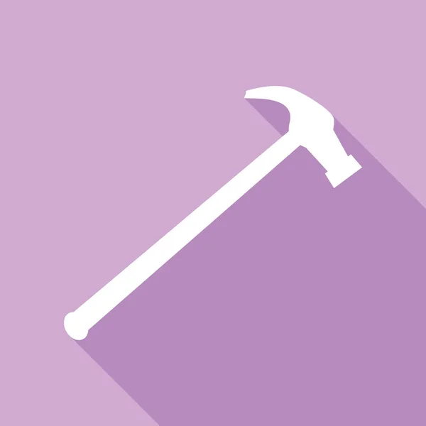Icono Simple Icono Blanco Con Sombra Larga Sobre Fondo Púrpura — Vector de stock