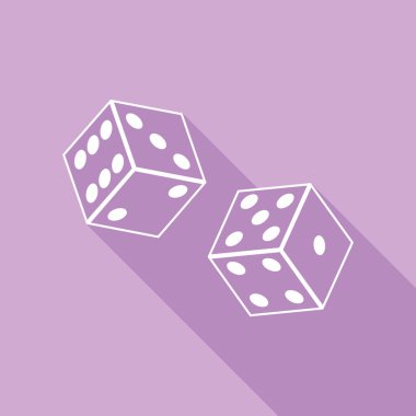 Baharat işareti. Mor arkaplanda uzun gölgesi olan beyaz simge.