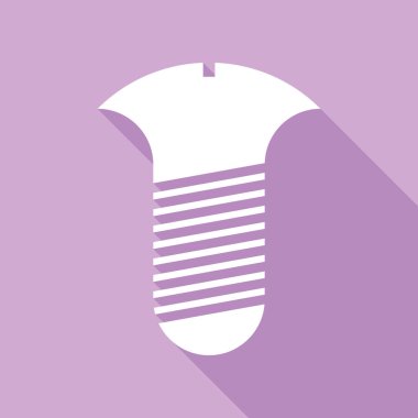 Siktir et işareti. Mor arkaplanda uzun gölgesi olan beyaz simge.