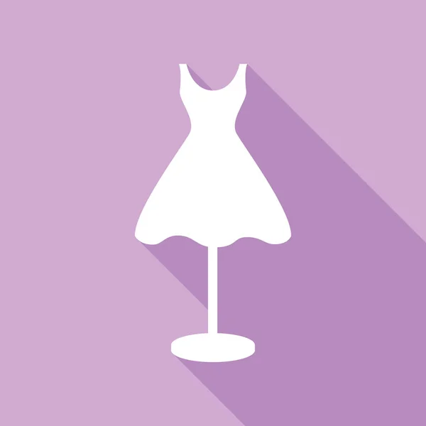 Маннекін Знаком Одягу Біла Ікона Довгою Тінь Фіолетовому Фоні — стоковий вектор